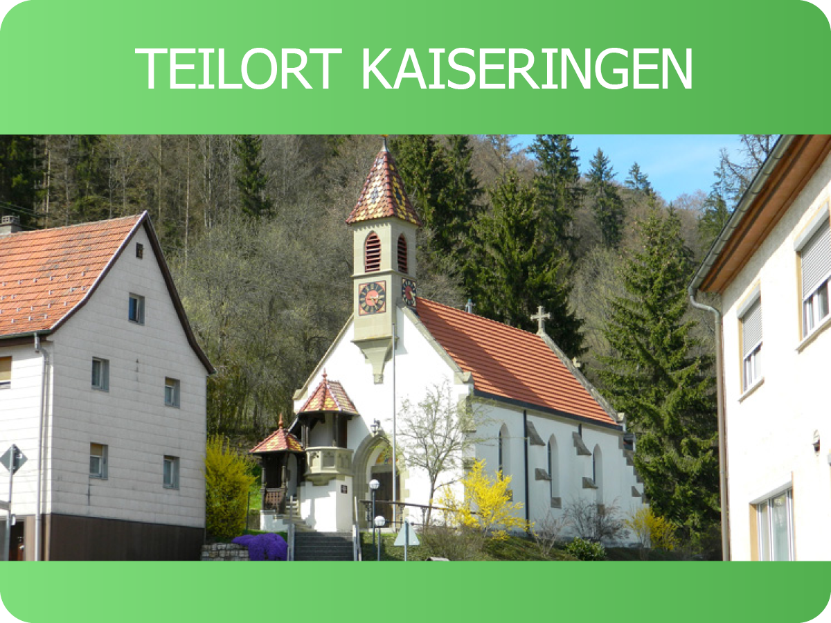 Blick auf die Allerheiligen Kirche im Teilort Kaiseringen