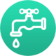 Button eines gezeichneten Wasserhahn