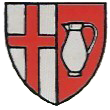 Wappen der Gemeinde Straßberg mit Krug und Kreuz